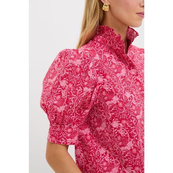 HYACINTH HOUSE Red & Pink Viney Floral Louisa Blouse Size M NWT - Picture 6 of 8